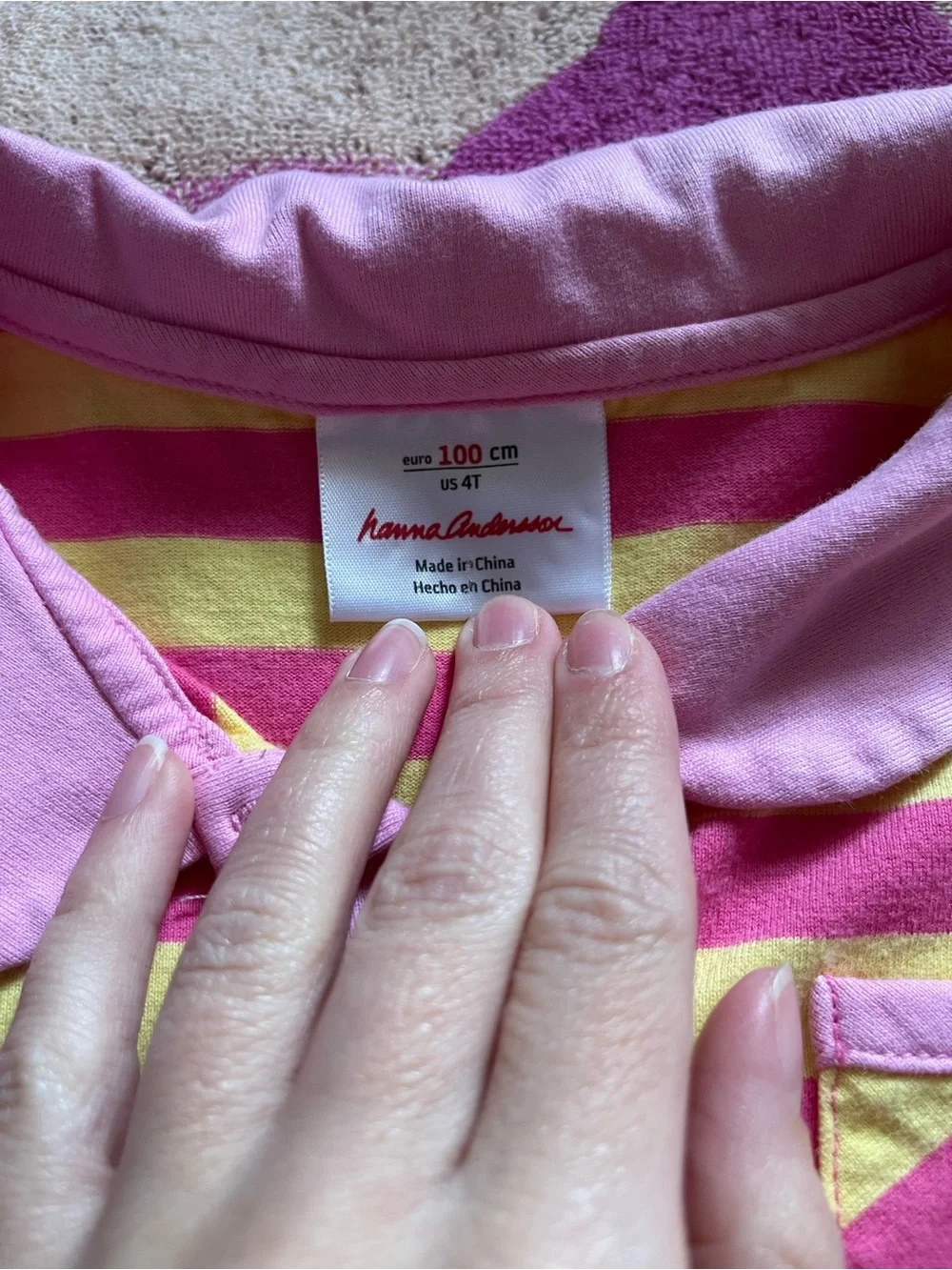 Hanna Andersson pink Striped Knit Polo Dress